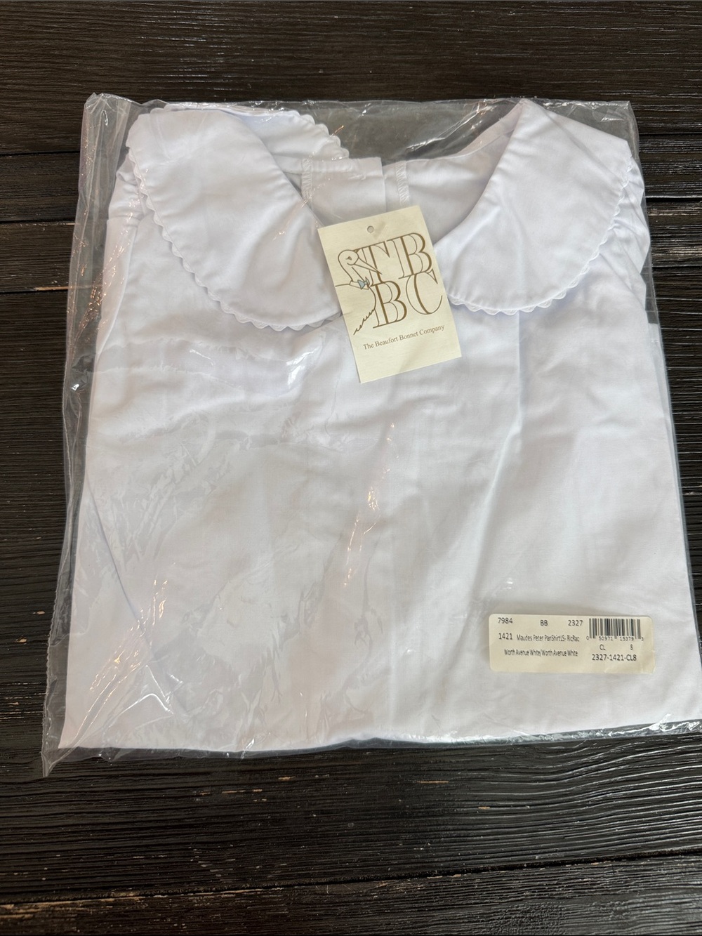 The Beaufort Bonnet Company White Girls' Peter Pan Collar Top Long Sleeve